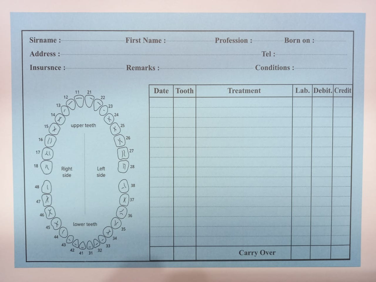 Dental Patient File 50pcs