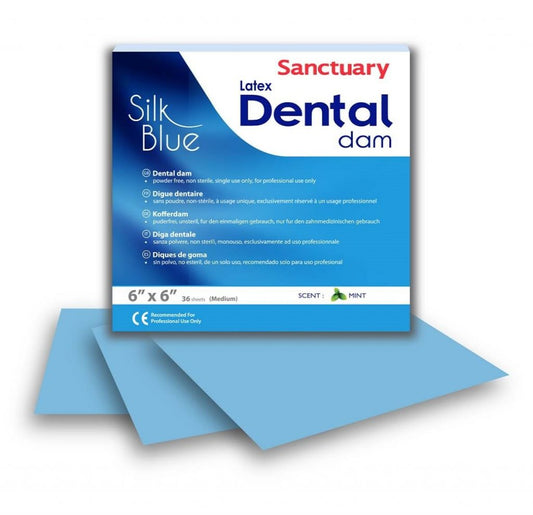 Sanctuary SILK BLUE 6X6  DENTAL DAM (36pcs)